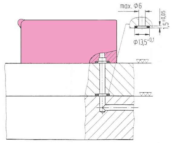 Collegamento di un cilindro idraulico tramite O-ring, serve una superficie rettificata per un contatto perfetto